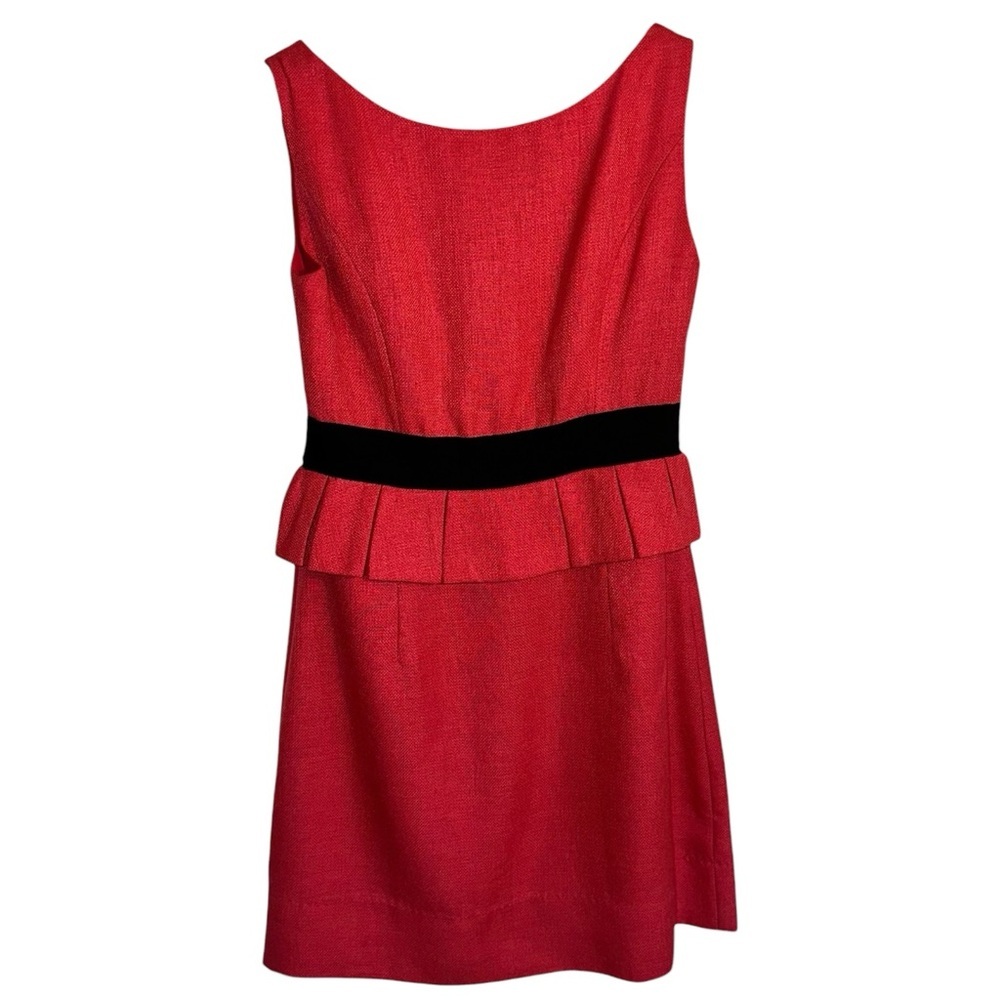 Phoebe Couture Raspberry Tweed Peplumed Zipper Front Dress Size 12 - Picture 3 of 8